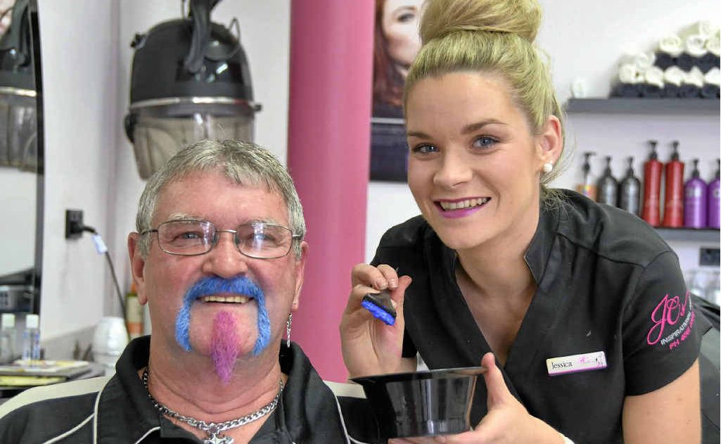 Bill Doran was brave enough to have his beard dyed by Jessica Carey of JC's Inspirational Hair, as they raise money for prostate cancer. Bill Doran was brave enough to have his beard dyed by Jessica Carey of JC's Inspirational Hair, as they raise money for prostate cancer.